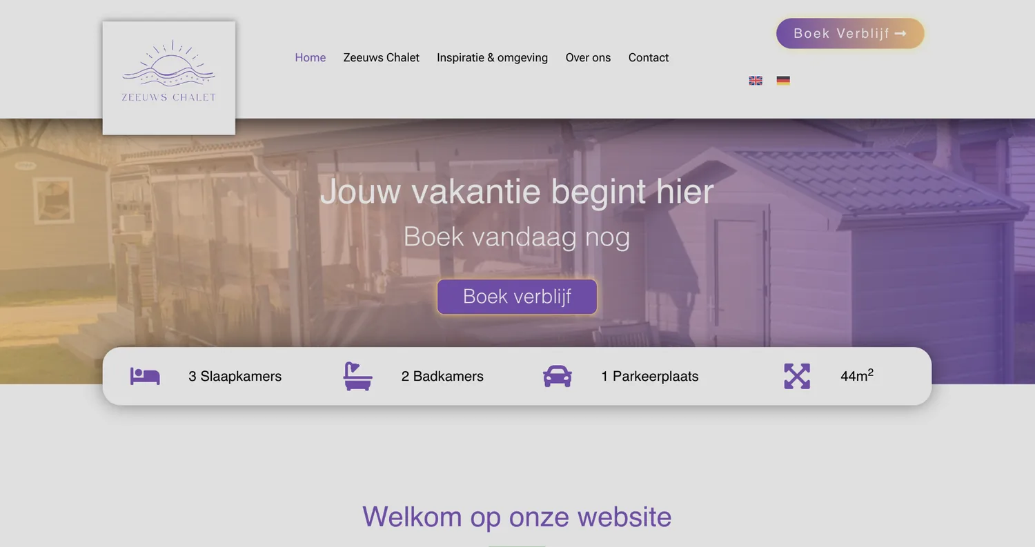 Websiteproject Zeeuws Chalet